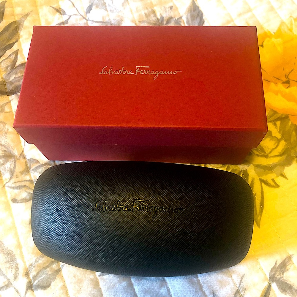 SALVATORE FERRAGAMO Large eye/sun glass case NEW